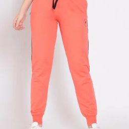 FEMEA Peach Cotton Blend Solid Joggers-picture-15
