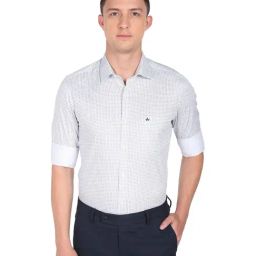 Arrow White Cotton Slim Fit Printed Shirt-picture-23