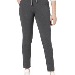 BLOSSOM Women's 95% Cotton & 5% Elastane Drawstring Closure Casual Fitted Lounge Pants _Slim Fit-97