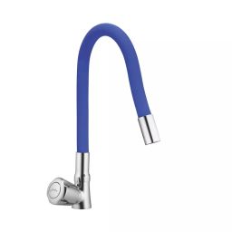 Jabra Single Flow Swan Cock Sleek Series Brass Chrome Finish Deck Mount Blue-image-28