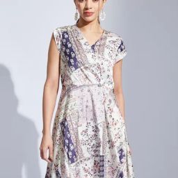 Latin Quarters Purple Regular Fit Printed Casual Dress-picture-6