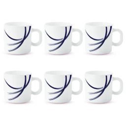 Larah by Borosil White Ceramic Opalware Tea Cup - Set of 6 100ml-image-57