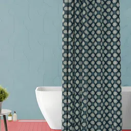 ArtzFolio Blue & Beige Printed Waterproof Shower Curtain-picture-14
