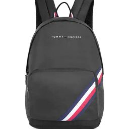 TOMMY HILFIGER Grey & Black Roselle Plus Striped Backpack-picture-24