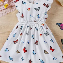 Billion Girls Graphic Printed Flutter Sleeve Fit & Flare Dress-image-103
