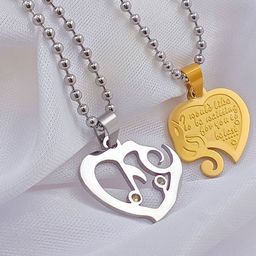 Saizen Unisex Set Of 2 Silver-Plated Contemporary Pendants with Chains-image-102