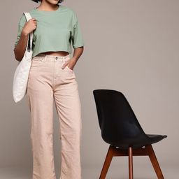 Roadster Drop-Shoulder Sleeves Crop Boxy T-shirt-picture-14