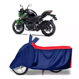 Auto Pearl Two Wheeler Cover with Bag for Kawasaki Z400, Red & Blue-image-14