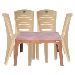 Nilkamal Chr4025 and Centro 11 4 Seater Table Chair Set Marble Beige (Set of 5)-picture-27