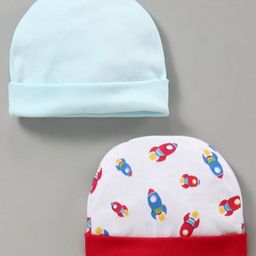 Ben Benny Cotton Caps Printed & Solid Pack of 2 Multicolor- Diameter 8 cm-15
