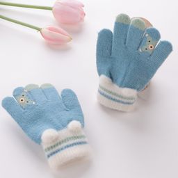 Babyhug Gloves With Bear Design -Blue-image-40