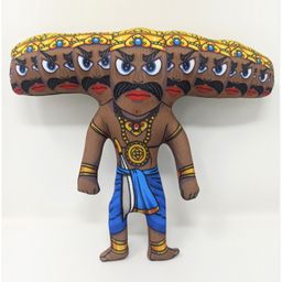 A&A Kreative Box Raavana Story Telling Pretend Play Set Brown & Blue - Height 8.3 inches-90