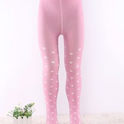 Cute Walk by Babyhug Non Terry Knit Anti Bacterial Footed Tights Polka Dot Design -Candy Pink-image-44