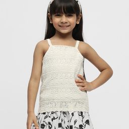 Somersault  Sleeveless Lace Embellished Top -  Ecru-image-25