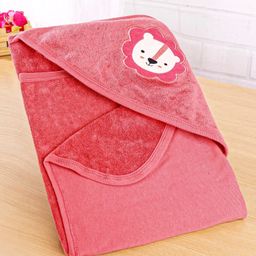 Simply Terry Knit Hooded Towel with Lion Patch L 80 x B 80 - Red-picture-18