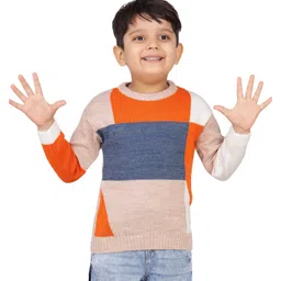 JoE Hazel Full Sleeves Colour Blocked Sweater - Multi Colour-picture-12