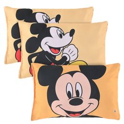 Kuber Industries Pack of 3 Kids Pillows for Boys & Girls | 12"x18" Microfiber Cushion & Pillow Filler for Sleeping Toddlers | Disney Mickey -Yellow-image-56