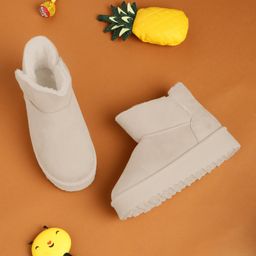 TRUFFLE COLLECTION Solid Slip On Boots - Beige-image-39