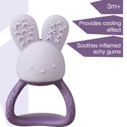 b.box Chill + Fill Sensory Teether - Refillable Cooling Relief for Teething Babies - Textured Silicone, Easy-Grip - Peony Purple-picture-9