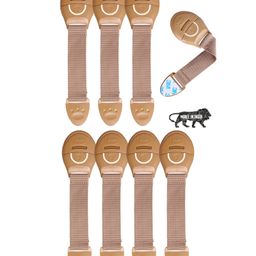 Kids Station Baby Safety Nylon Drawer Locks - Strong and Adhesive Child / Toddler / Infants Safety Locks for Drawers, Cabinets, Fridge and Cupboard - Baby Proofing Product - With 3M Adhesive Tape - Pack of 8 (Beige)-15