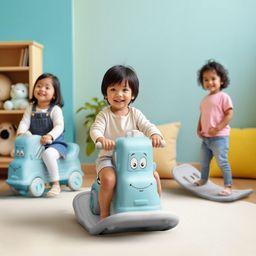 Happy Bear 3 in 1 Rider and Rocker | Push car for Kids 1-5 Years | Unlimited Fun for Little Ones | Rider for Kids Boys and Girls | Balance Board - Blue-10