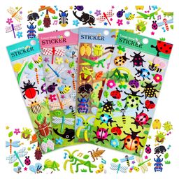 FunBlast 3D PVC Cute Mix Insects Theme Stickers Set of 4 Sheets (Random Design)-96