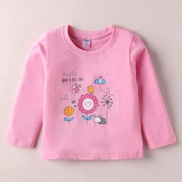 Tango Single Jersey Knit Full Sleeves T-Shirt with Floral Print - Pink-picture-24