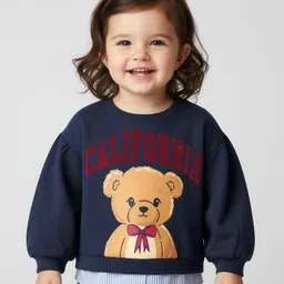 Babyhug Fleece Knit Full Sleeves Sweatshirt With Graphics - Navy Blue-picture-6