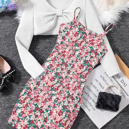 BAESD Floral Print Crepe Fit & Flare Dress-image-85