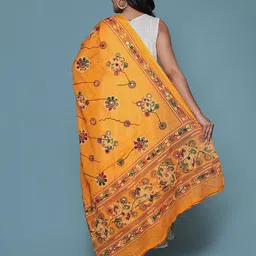 Bohekant Embroidered Foil Print Dupatta with Thread Work image 5