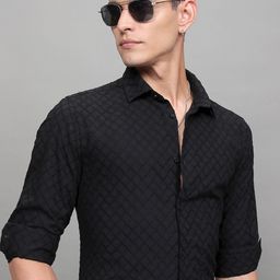 HIGHLANDER Men Slim Fit Opaque Printed Casual Shirt-image-31