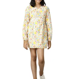 UNDER FOURTEEN ONLY Girls Floral Print A-Line Mini Dress-image-39