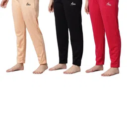 Pack of 3 Women Cotton Regular Fit Pyjama with Side Pockets-image-72