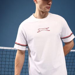 Slazenger Men Brand Logo Printed Sports T-shirt-image-79