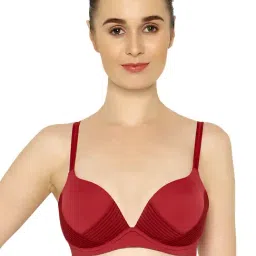 Triumph Red Padded Wireless Spacer Cup Fashion T-Shirt Bra-picture-20
