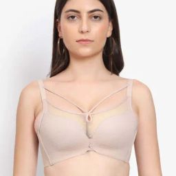 PARKHA Pink Self Pattern Push-up Bra-image-82