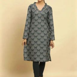 W Grey Printed Winter Kurta-image-19
