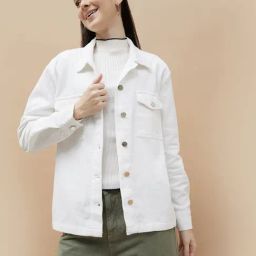 Fame Forever by Lifestyle White Polyester Regular Fit Jacket-image-74