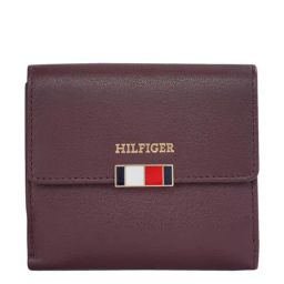 TOMMY HILFIGER Teresa Wine Logo Wallet For Women-35
