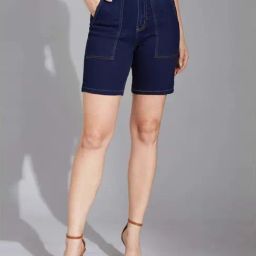 Life With Pockets Navy Regular Fit Shorts-image-96