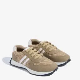 Yellow by Westside Taupe Mesh-Detailed Sneakers-image-50
