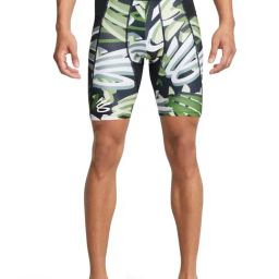Under Armour Green Slim Fit Printed Sports Shorts-image-25