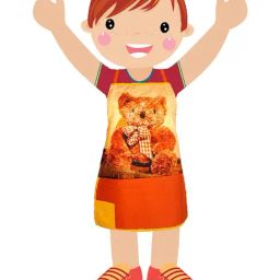 Swayam Brown & Yellow Cotton 200 TC Kids Apron - Set of 1-image-92
