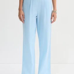 FEMMELLA Blue Relaxed Fit Solid Trousers-image-7