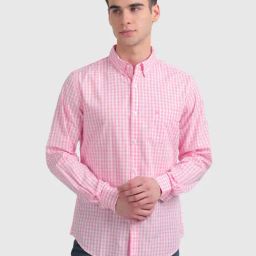 United Colors of Benetton Pink Slim Fit Check Shirt-picture-30