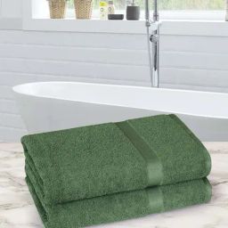 Romee Olive Green Cotton 500 GSM Bath Towel - Set of 2-image-41