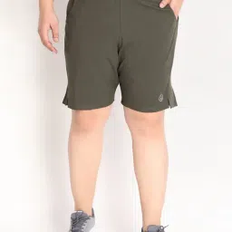 Chkokko Olive Regular Fit Shorts-image-23