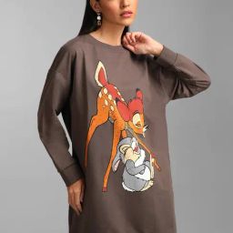 Kazo Bambi Disney Printed Sequin Sweat Dress-picture-18