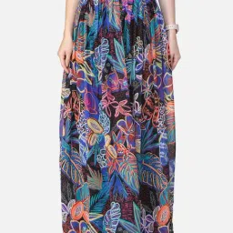 Cation Multicolored Floral Pattern Maxi Skirt-image-3