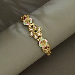 ATIBELLE Women Kundan Gold-Plated Charm Bracelet-38